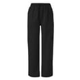 thumbnail image 3 of Baqcunre Womens Cargo Pants Women'S Loose Fit Summer Loungewear Baggy Elastic Waist Pant Straight Leg Trousers Cargo Pant Womens Sweatpants Womens Pants Black L, 3 of 5