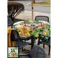 thumbnail image 4 of Outdoor Tablecloth with Umbrella Hole and Zipper, St Patricks Day Square Table Cloth 60x60 Inch Waterproof Tablecloth, Modern Watercolor Dogs Green Shamrock Picnic Table Cover for Patio Camping, 4 of 7
