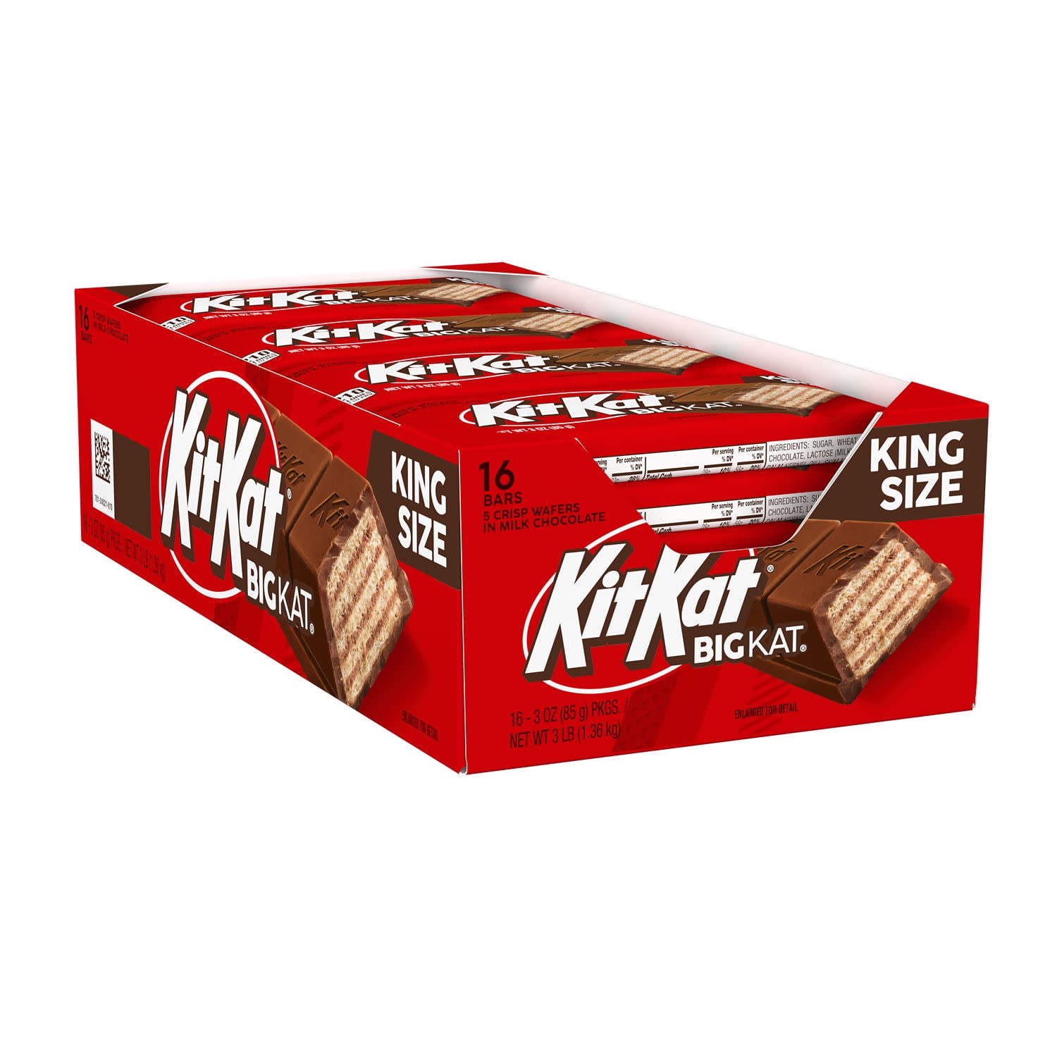 Kit Kat Big Kat Milk Chocolate Wafer King Size Candy, Bars 3 oz, 16 Count
