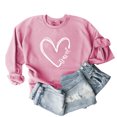 thumbnail image 2 of Busydd Womens Fall Tops Fashion Love Heart Print Sweatshirt for Women Casual Comfy Loose Fleece Crewneck Long Sleeve Shirts for Women, 2 of 4