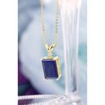 thumbnail image 4 of Gem Stone King 18K Yellow Gold Plated Silver Blue Lapis and White Diamond Jewelry Pendant Necklace for Women (6.02 Cttw, Gemstone Birthstone, 14X10MM Emerald Cut, with 18 inch Chain), 4 of 5