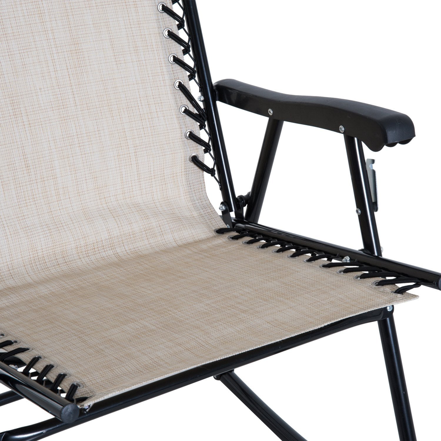 2pc Outdoor Patio Folding Rocking Chair Set Garden Rocker Mesh Chaise