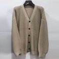 thumbnail image 5 of Odeerbi Chunky Knit Cardigan Sweaters For Women Winter Loose Solid Color Sweater 2024 Long Sleeve Single Breasted Sweater Top Coat Beige, 5 of 5