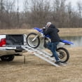 thumbnail image 6 of Black Widow Aluminum Bi-Fold Motorcycle Ramp with Steps, 750 lb. Ramp Capacity, 400 lb. Step Capacity, 6’10inL x 32.5inW, Single Person Loading, Lightweight, 6 of 7