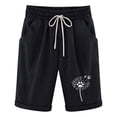 thumbnail image 3 of MKLEKYY Pantalones Cortos de Mezclilla para Mujer, de Verano, Estampados de Lino, con Cordón, Sueltos, Elásticos, Informales, para Playa (1), 3 of 4