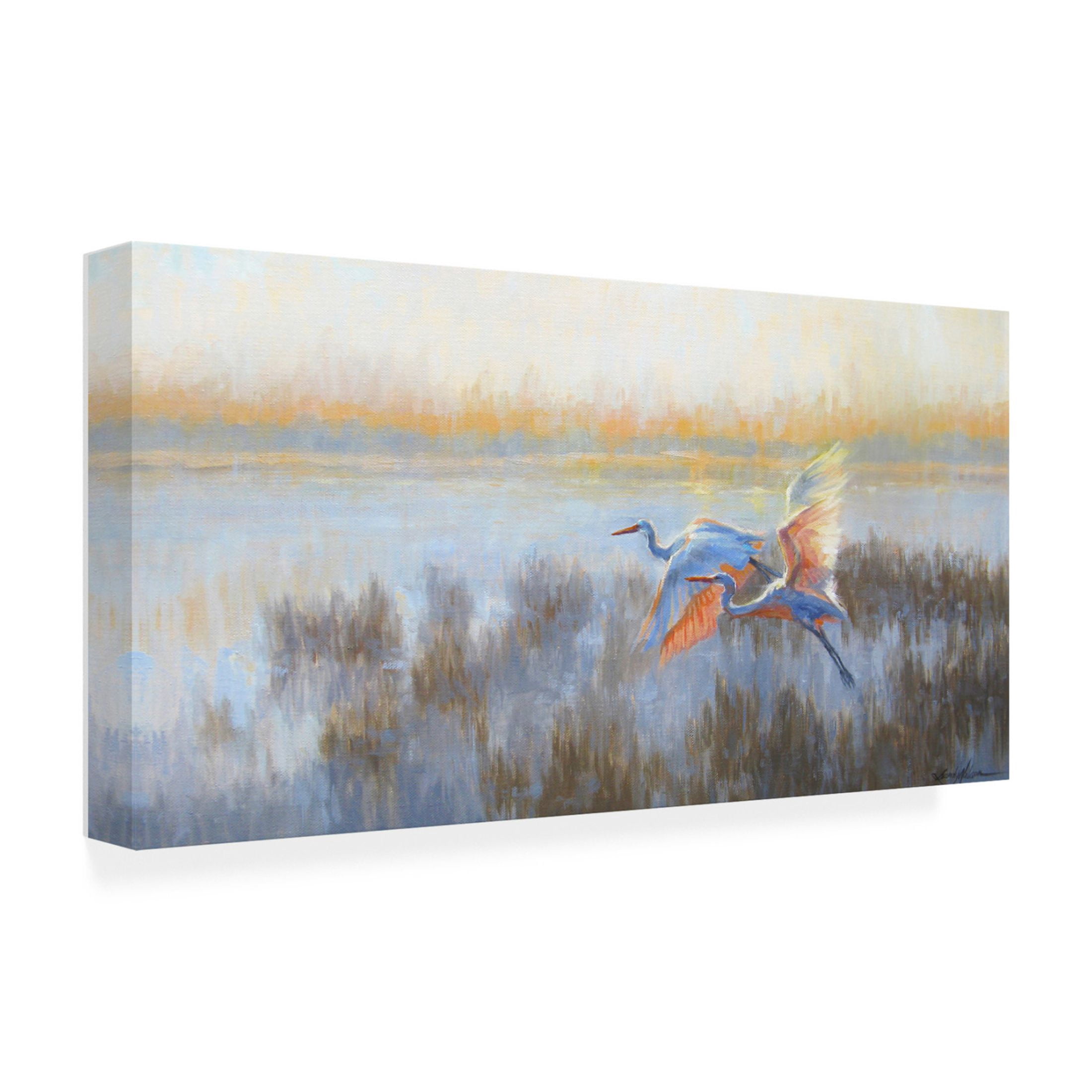 Canvas Wall Art - Sandy Nelson 'Dinner Date' Wall Art for Living Room, Bedroom, or Office Décor by Trademark Fine Art - 19 x 10 Inches