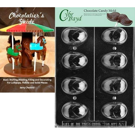 

Cybrtrayd3D Plain Eggs Easter Chocolate Candy Mold with Chocolatier s Guide Instructions Book Manual