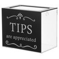 thumbnail image 1 of Acrylic Money Collection Box Suggestion Box Raffle Cash Box Clear And black Rectangular Tip Jar For Bars Cafes Restaurants, 1 of 4