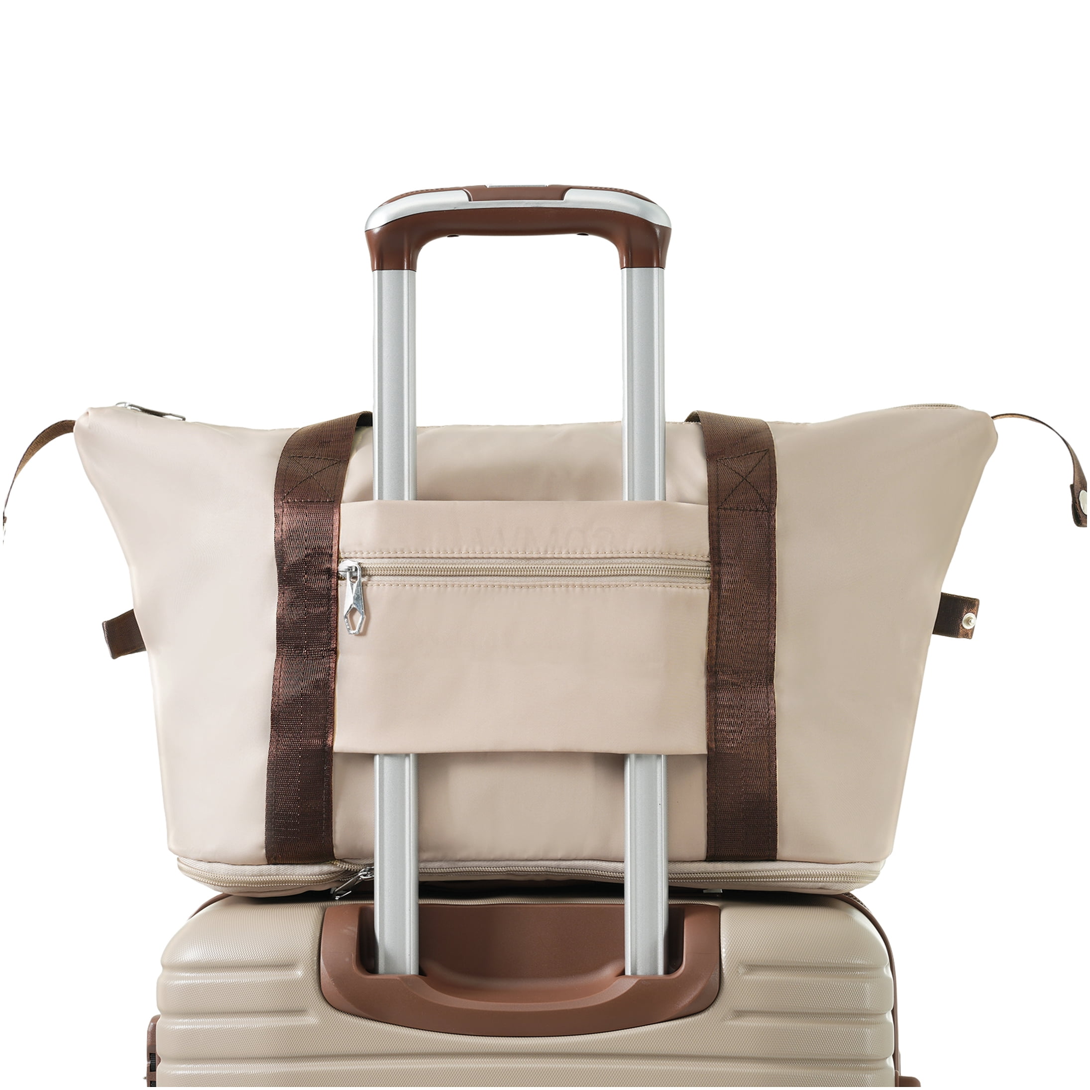 Airline Approved 20 Inch Carry On Luggage 3 Piece Set, Lightweight Hardshell ABS Suitcase with 360° Wheels & TSA Lock, Khaki