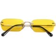 thumbnail image 4 of UBIUO - Gafas de sol retro pequeñas y estrechas sin montura, transparentes, rectangulares, vintage, para mujer y hombre, B2643, 4 of 5