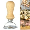 thumbnail image 2 of Metal Round Square Cookie Cake Pastries Mold Cutter Stamp with Wooden Handle, 2 of 8