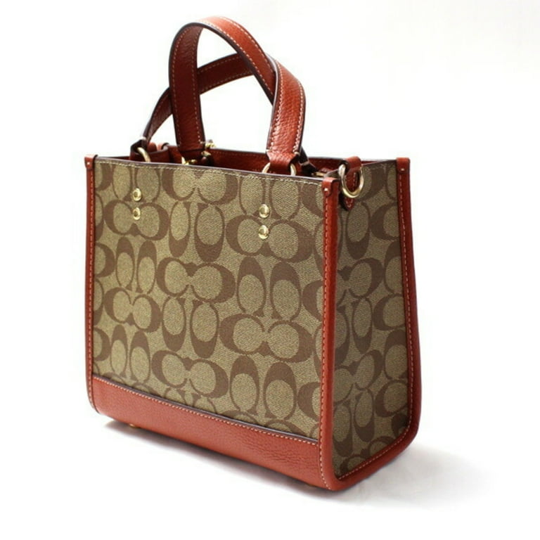 Pre-Owned COACH X PEANUTS Dempsey Tote 22 Signature Canvas Patch Bag Khaki  Redwood Multi CE851 IMT1O Women's - Walmart.com