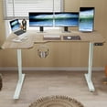 thumbnail image 5 of L-Shaped 59" Height Adjustable Electric Standing Desk,Height Stand Up Computer Desk,Sit and Stand Home Office Desk with Splice Board (Oak Top, White Frame), 5 of 8