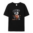 thumbnail image 5 of T Shirts for Women Short Sleeve Cotton Crewneck T-Shirt, Cute Maltese Dog Heart Animal Tee Tops Casual Basic T-Shirts, XS-5XL Black XS, 5 of 7