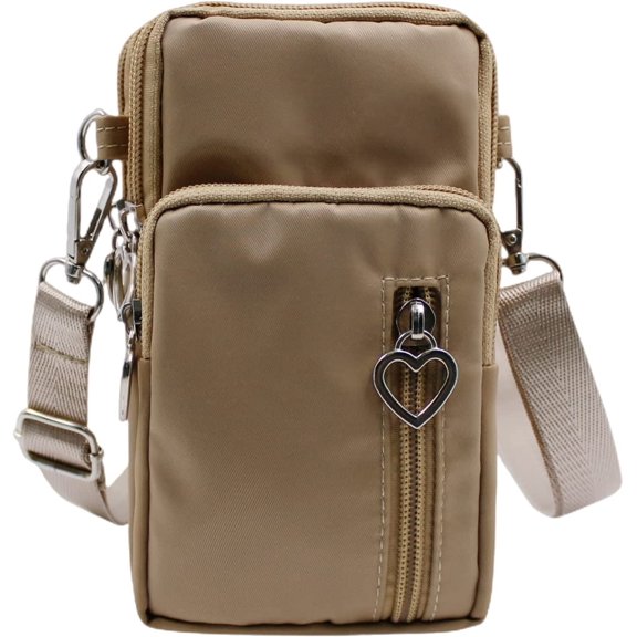 YOUI-GIFTS 3-Layers Crossbody Bag Cellphone Pouch Armband Wallet Nylon Smartphone Purse with Earphone Hole