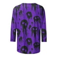 thumbnail image 5 of Wensltd Womens Casual Halloween 3/4 Sleeve Crew Neck Tee Shirts Leopard Pumpkin Shirts Fall Tops, 5 of 5
