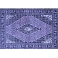 thumbnail image 1 of Ahgly Company Machine Washable Indoor Rectangle Medallion Blue Traditional Area Rugs, 5' x 7', 1 of 4