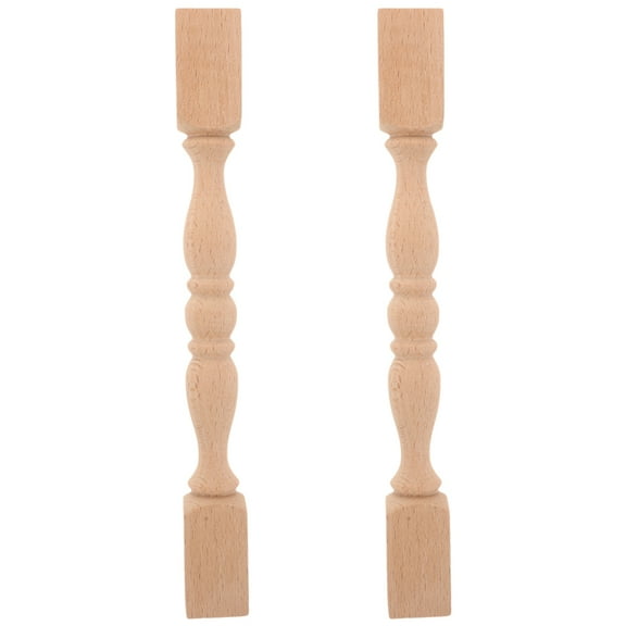 2Pcs Wooden Baluster Spindles Solid Wood Decorative Posts for Staircase Fence and Cabinet Unpainted Wooden Baluster Wooden Spindles Wood Carved Post Wooden Furniture Post Replacement