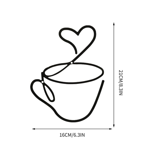 Colgante de pared de café, decoración de cafetería, artesanías de hierro para el hogar, decoración de paredes interiores