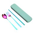 thumbnail image 2 of SPRING PARK 5Pcs/Set Portable Lunch Utensils Set for Work Office School, 304 Reusable Stainless Steel Flatware Cutlery Set with Case, 2 of 7