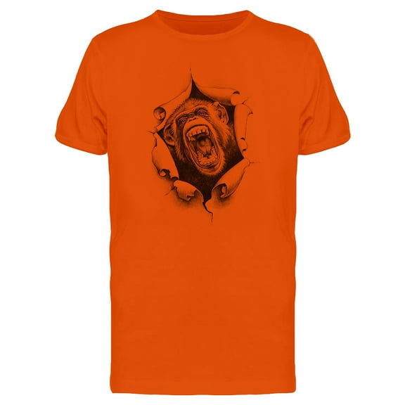 Chimpanzee Ripped Paper Sketch Tee Men's -Image by Shutterstock
