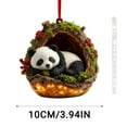 thumbnail image 5 of Forest Acorn Animal Ornaments Charms Christmas Tree Animal Ornaments, Cozy Forest Christmas Decor Personalized Lawn Animal Sleeping Ornaments, Woodland Creature Ornament Gift, Animal Lovers-Panda, 5 of 5