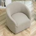 thumbnail image 5 of 32" Wide Modern Boucle Swivel Barrel Chair, No Assembly Round Upholstered Swivel Accent Armchair for Living Room, Bedroom, Office (Oatmeal), 5 of 11