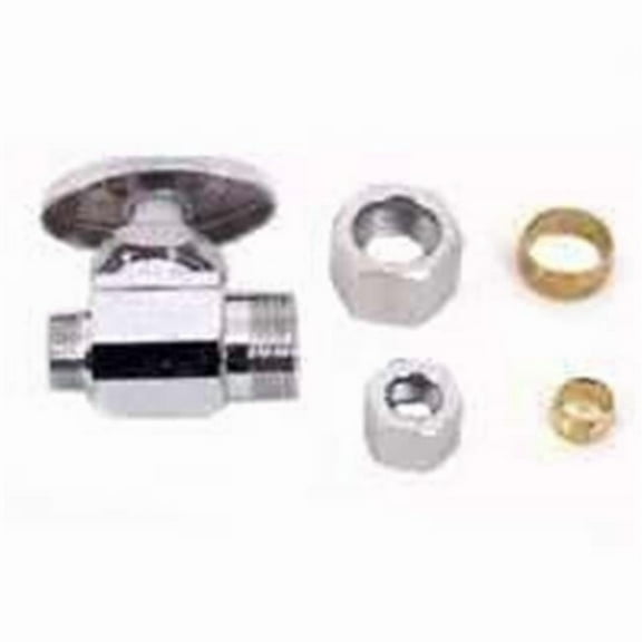 PP20064LF Straight Quarter Turn Water Supply Line Valve, 0.37 x 0.37 In.