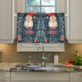 thumbnail image 2 of Yayeee Kitchen Curtains Tier Pair Light Filtering 27"x36" Rod Pocket Short Cafe Window Panel, Blue Christmas Santa, 2 of 7