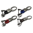 thumbnail image 6 of Hand-woven Leather Keychains Car Key Ring Metal Big Head Keyring Holder Gifts, 6 of 8