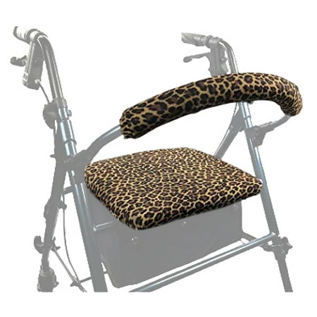 Gel Rollator Handle Covers - Crutcheze US Made Rollator Walker Seat and Backrest Covers Designer Fashion Accessories (Leopard)