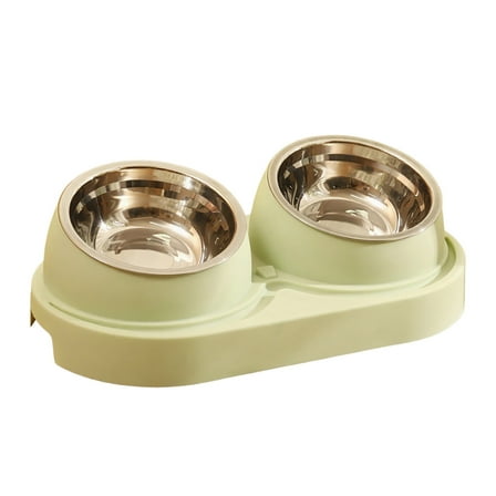 Elevated Cat Food Bowl Cat Bowls With 2 Removable Stainless Steel Bowls Raised Bowls Elevated 15° For Food And Water For Cats Small Size Water for Puppies Slow Eating Dog Bowl Dog Dish Dog Bowls