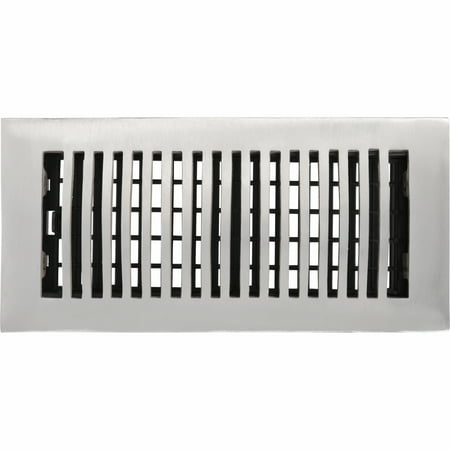 Decor Grates Air Registers 4 in. x 10 in. Brushed-Aluminum Floor Register Metallics LA410-NKL