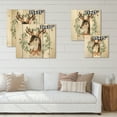 thumbnail image 4 of Designart 'Floral Wreath Isolated On White Over Deer' Farmhouse Print on Natural Pine Wood, 4 of 5