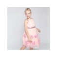 thumbnail image 4 of Flower Girl Dress Blush Pink Maple Leaf Embroidered Halter Dress 6 Years, 4 of 9