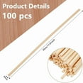 thumbnail image 2 of C 100Pcs Wood Craft Rods 1/4 x 12 Inch Dowel Rods Solid Wood Rod Round Hardwood Sticks Bamboo Stick Unfinished Wooden Dowels for Crafts DIY Knitting Tapestry Home and Garden Decoration, 2 of 7