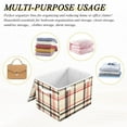 thumbnail image 6 of Yayeee Collapsible Cube Storage Bin with Lid Fabric Closet Decorative Basket with Handles, Black Tartan, 6 of 7