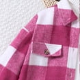 thumbnail image 5 of Gibobby Chamarra de forro polar para niños y niñasOtoño Invierno niños pequeños niñas camisa de manga larga camisa con estampado a cuadros Tops prendas d(Rosa, 3-4 Años), 5 of 5
