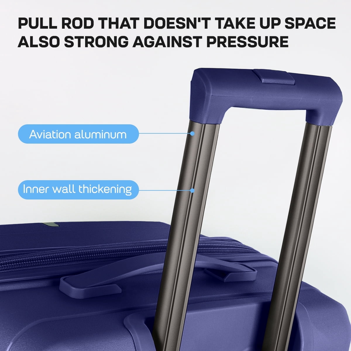 New York Xpress 3-Piece Hardside Luggage Set,20/26/30 Inch Expandable Spinner Suitcases w/TSA Lock, Blue - DQ135