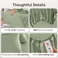 thumbnail image 5 of California Design Den 100% Cotton King Size Sheets Set - 600 Thread Count, Soft Sateen, King Size Sheets Deep Pocket Set - Laurel Green, 5 of 9
