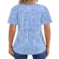 thumbnail image 4 of CHOK Blouses pour Femmes Tunique Plissée à Manches Courtes Hauts Habillés Décontractés Chemises d'Été, 4 of 7