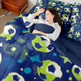thumbnail image 4 of jejeloiu Football Sport Game 7pcs Bedding Comforter Set,Cute Stars Pattern Queen Bedding Sets For Boys Kids Reversible, 4 of 8