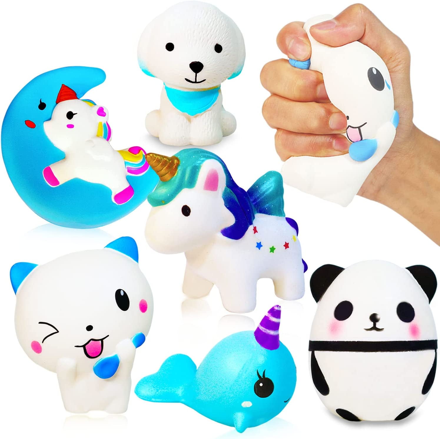importere reservation Demokratisk parti Squishies Toy Gifts, 6 Pack Unicorn Horse, Panda, Cat, Shark, Dog, Large  Animal Squeeze Kawaii Toy, Squishy Toys, Cream Scented Soft Stress Relief  Sensory Fidget Toys, Xmas Gift for Kids - Walmart.com