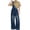 #44Dark Blue, variant on Womens Denim Overall Distressed Wide Leg Baggy Jumpsuit Loose Fit Stretchy Adjustable Strap Bib Wide Leg Casual Jean Blue XL
