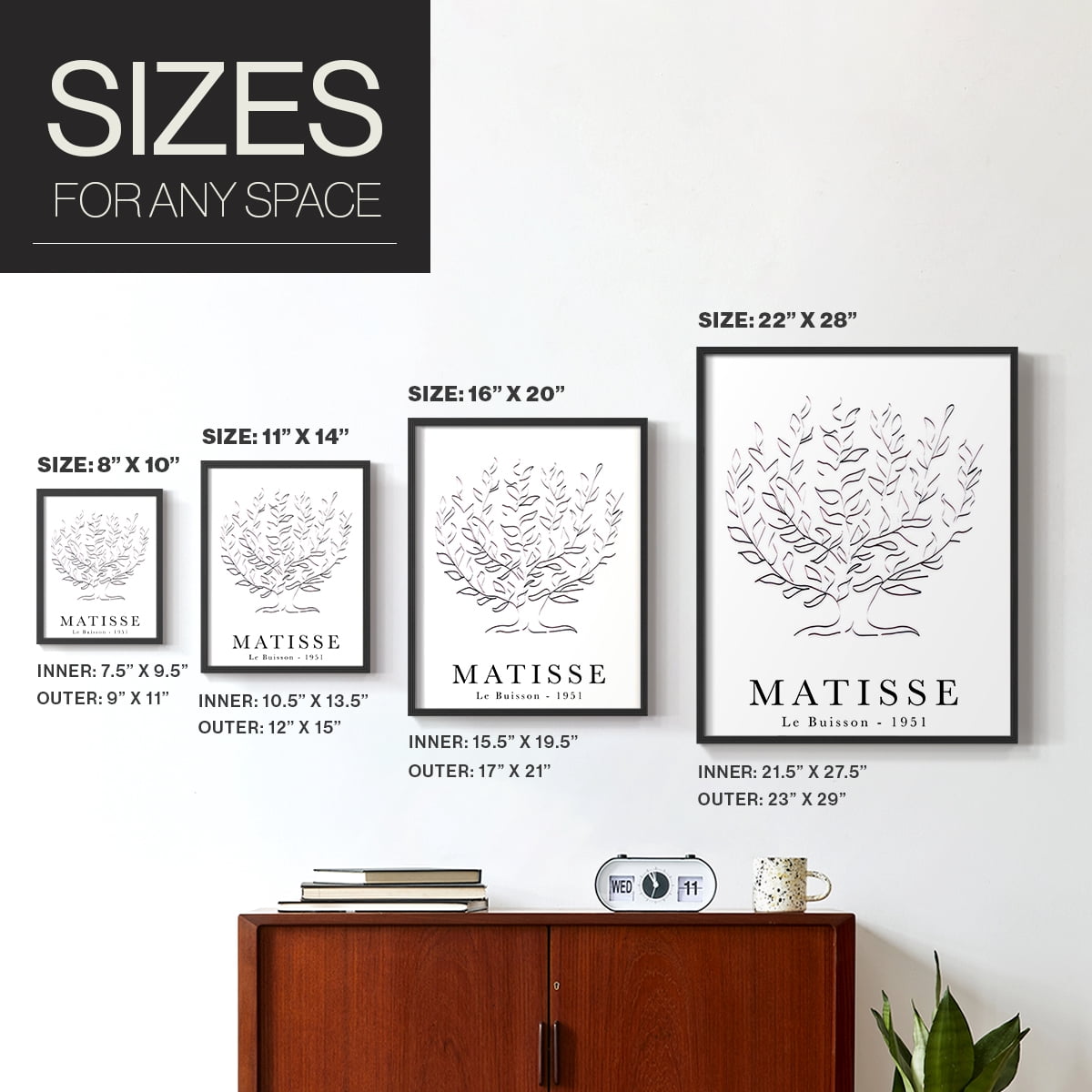 Matisse CLXXXV Framed Print in Black Solid Wood 22 x 28 Framed Print