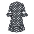 thumbnail image 5 of Lilgiuy Womens Printing Shoulder Three Quarter Sleeve V-Neck Regular Dress Gray Fall Dresses for 2022 Spring Winter, 5 of 5