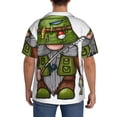 thumbnail image 3 of Pofeuu Fishing Gnome Print Mens Casual Short Sleeve Shirts Beach Summer Spread Collar Pocket Tops Men's Casual Short-sleeved Shirt-X-Large, 3 of 5