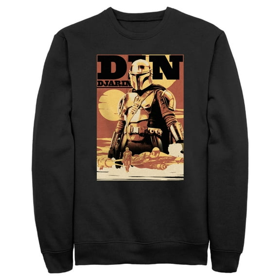 Men's Star Wars: The Book of Boba Fett Din Djarin Poster  Sweatshirt Black 2X Large