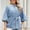 Light Blue, variant on Sentmoon Womens Dressy Tops and Blouses Collar 3/4 Sleeve Shirts for Women Solid Color Regular Fit Delightful Women Top for Daily Wear S-XL