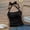 Black, variant on Women's V Neck Halter Tops Open Back Y2k Textured Wave Solid Color Halter Crop Top Summer Going Out Cami Tops